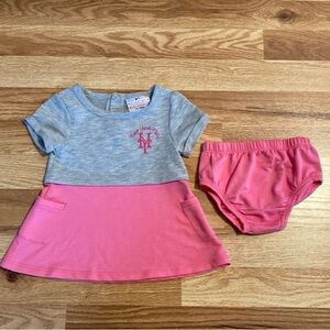 MLB New York Mets Gray and Pink Infant Dress Set with Logo 12 months